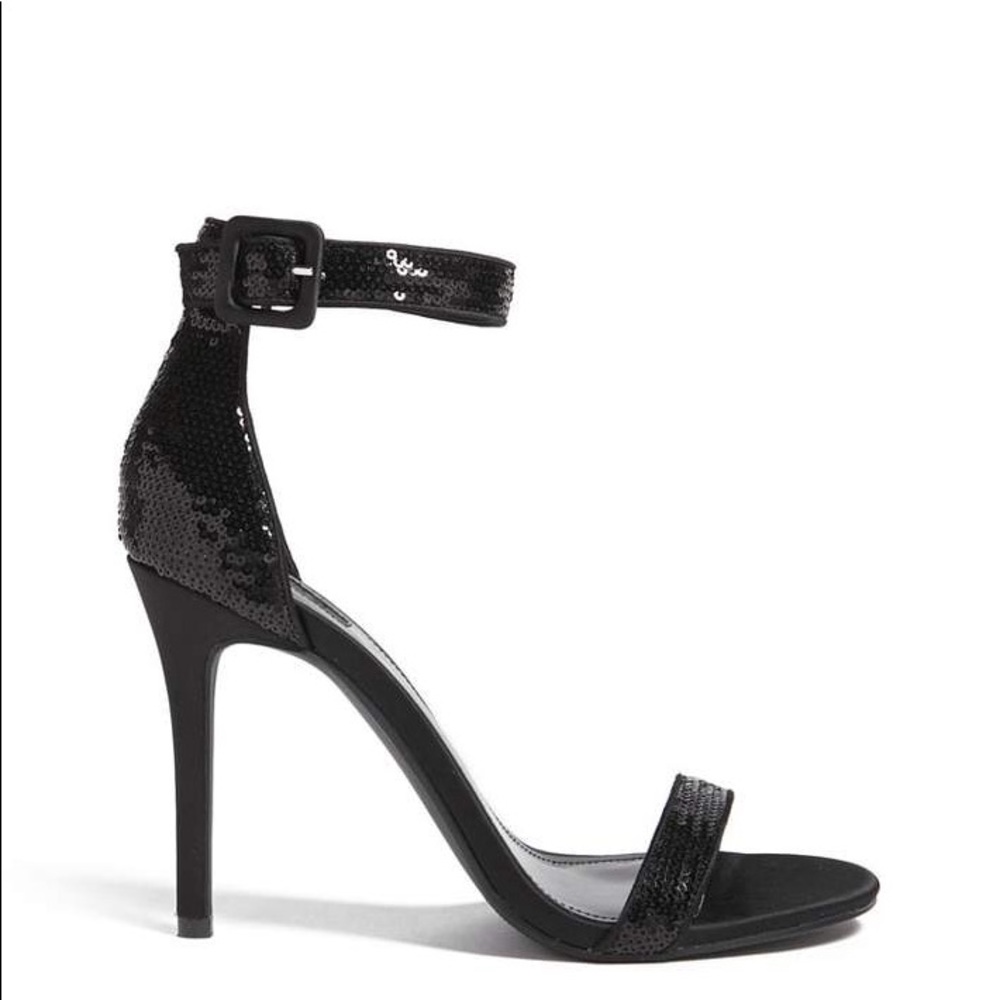 Sequin Ankle Strap Heels (Wide)